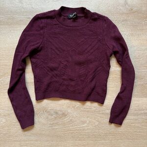Nasty Gal Cropped Fitted Maroon Sweater